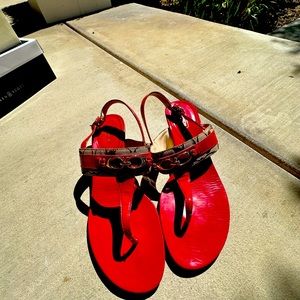 Women’s Size 11 coach low heel sandal candy red